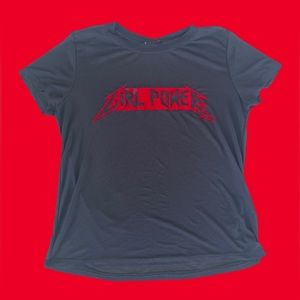 Black Sheer Mesh Girl Power Tee M